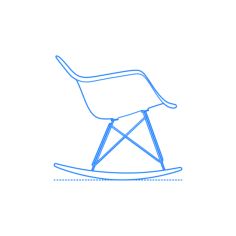 Furniture Rocking Chair Eames Molded Plastic Rocker Svg Line Art, Free Vectors File
